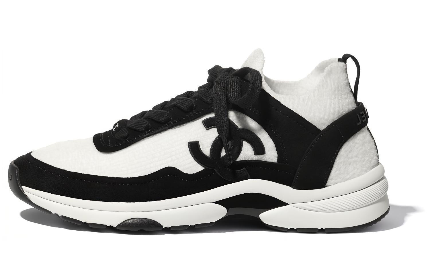 Кроссовки женские CHANEL Low Top Trainer белые черные, 36.5 EU