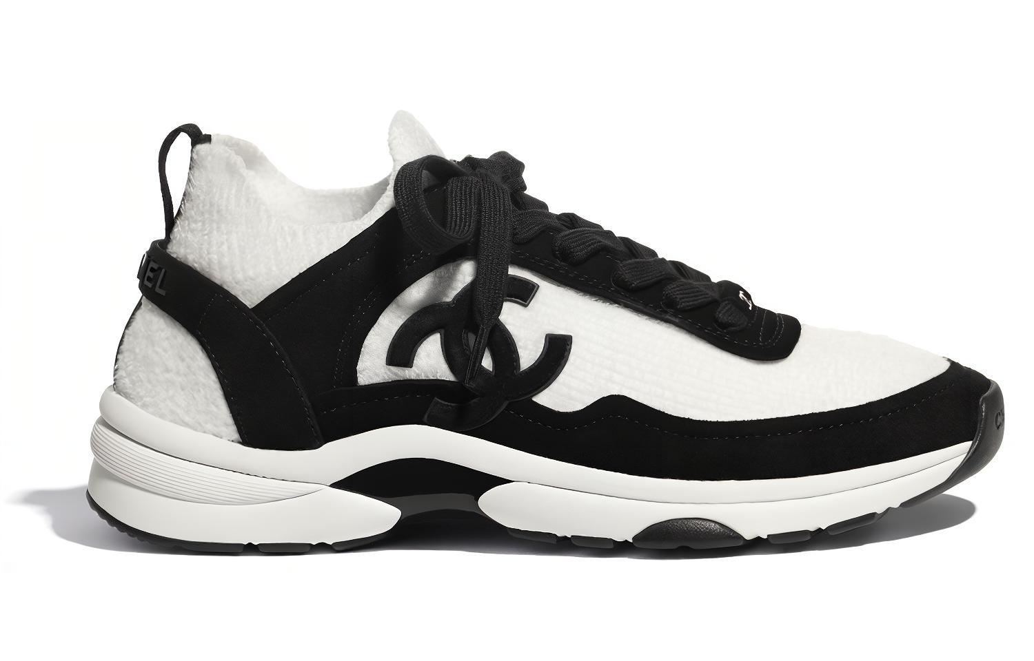 Кроссовки женские CHANEL Low Top Trainer белые черные, 36.5 EU