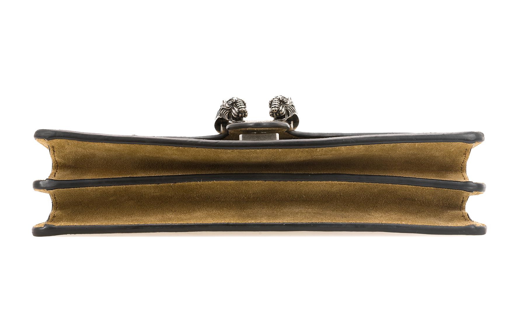 Сумка женская GUCCI Dionysus Canvas Crossbody Bag эбеново-бежевого цвета