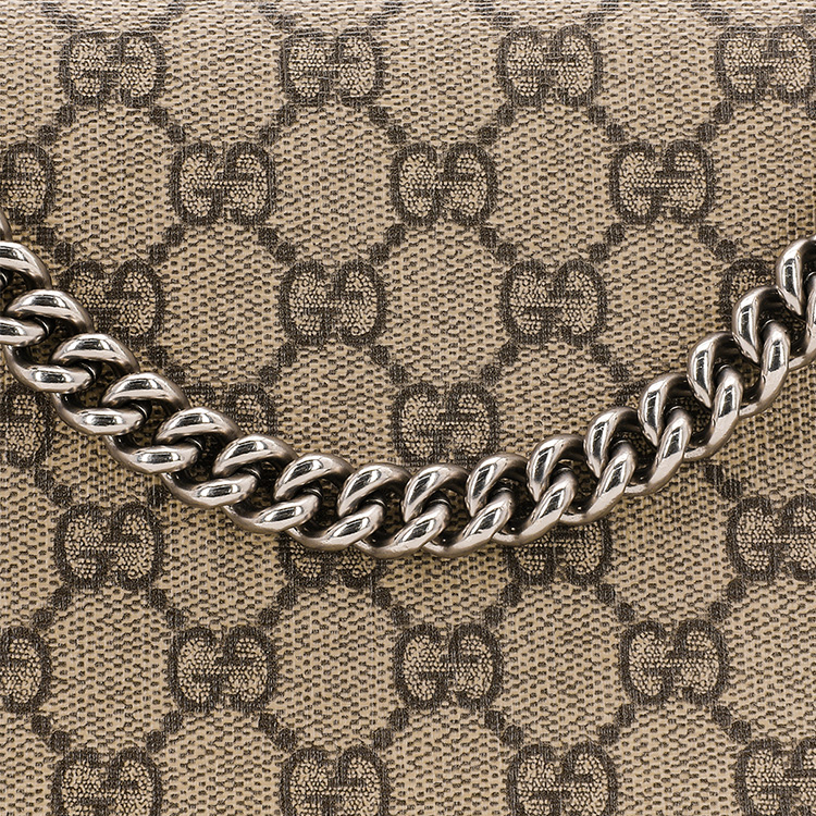 Сумка женская GUCCI Dionysus Canvas Crossbody Bag эбеново-бежевого цвета