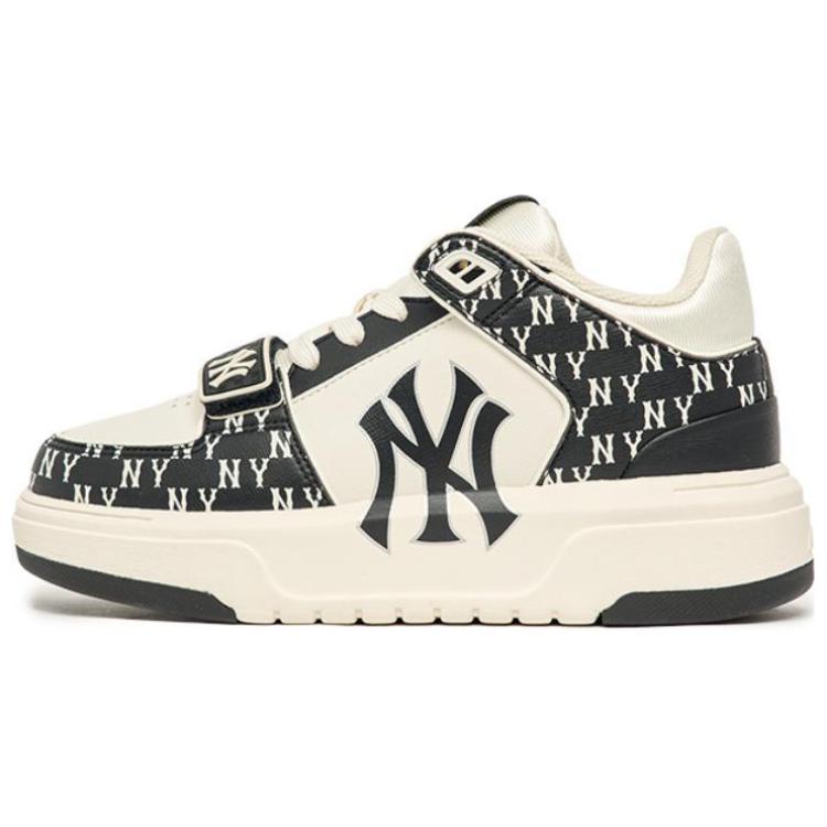 Спортивные кеды унисекс MLB Chunky Liner Basic Mid Top бежево-черные