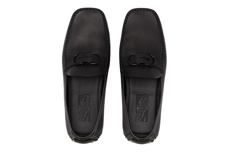 Мокасины мужские Ferragamo GANCINI черные, 40 EU