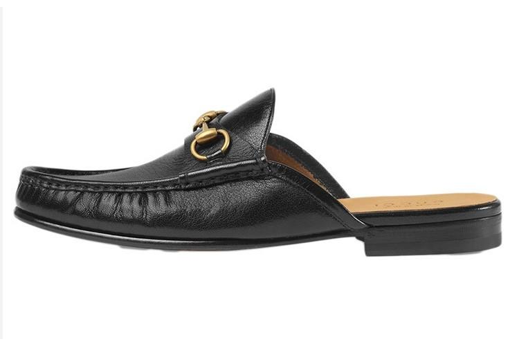 Шлепанцы женские GUCCI Horsebit черные-коричневые, 45.5 EU