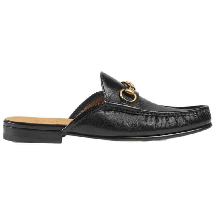 Шлепанцы женские GUCCI Horsebit черные-коричневые, 45.5 EU