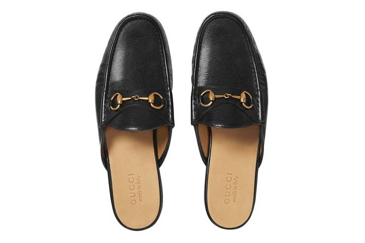 Шлепанцы женские GUCCI Horsebit черные-коричневые, 45.5 EU