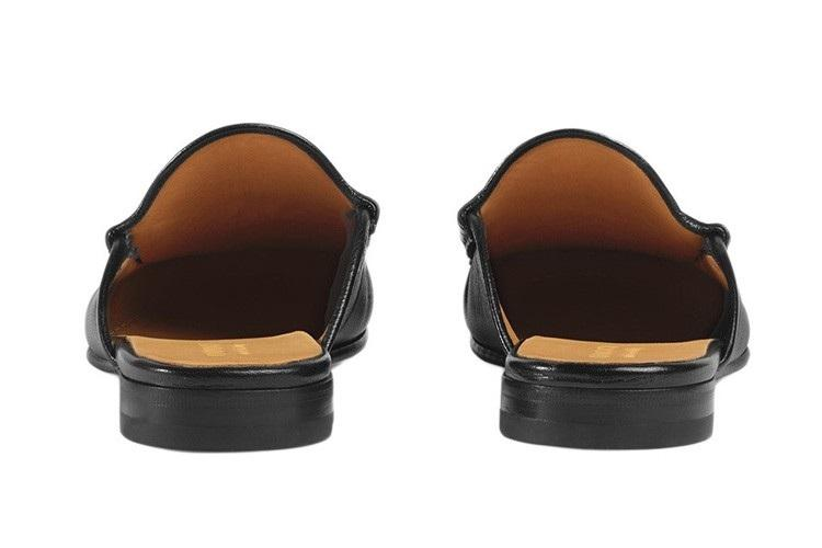 Шлепанцы женские GUCCI Horsebit черные-коричневые, 45.5 EU