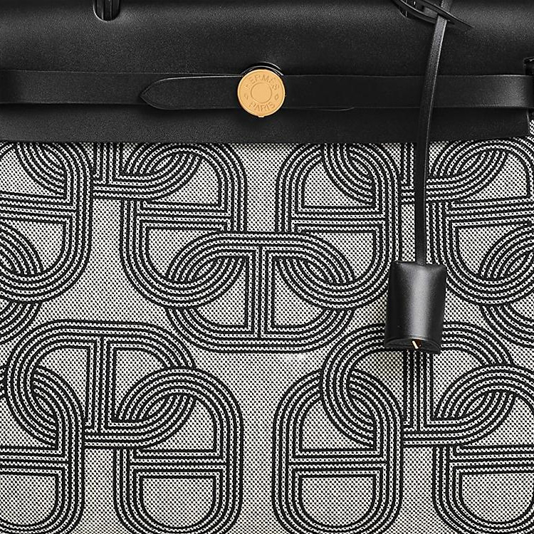 Сумка женская HERMES Herbag Zip H черно-бежевого цвета