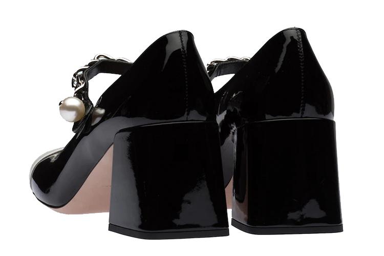 Туфли женские MIU MIU 5I248D_ZHV_F0967_F_A065, черно-белые, 37.5 EU