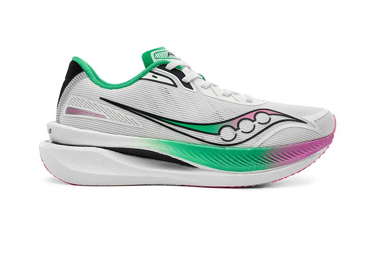 Кроссовки унисекс Saucony IDLING Cruise белые, розовые, зелёные, 38 EU