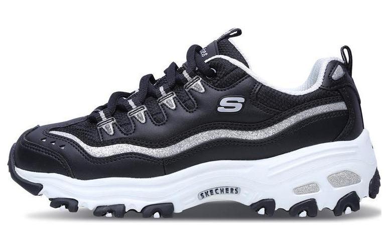 Кроссовки женские Skechers D'Lites черно-белые серебристые, 36 EU