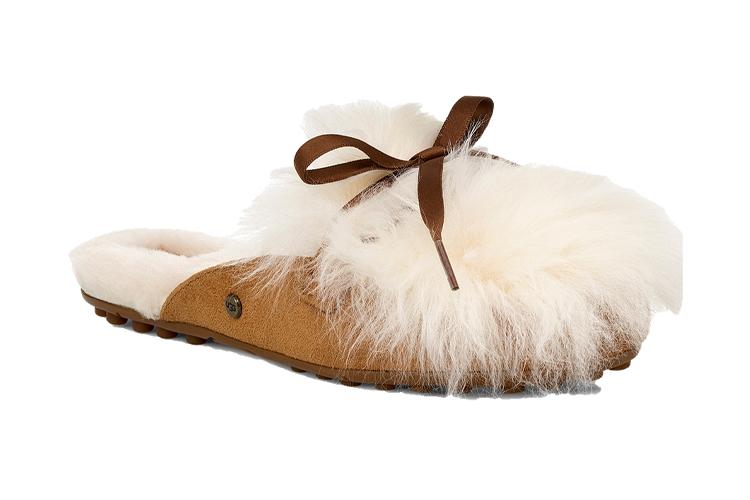 Тапочки женские UGG Shaine Fluff Cozy коричневые, 36 EU