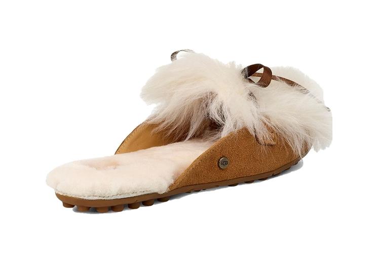 Тапочки женские UGG Shaine Fluff Cozy коричневые, 36 EU