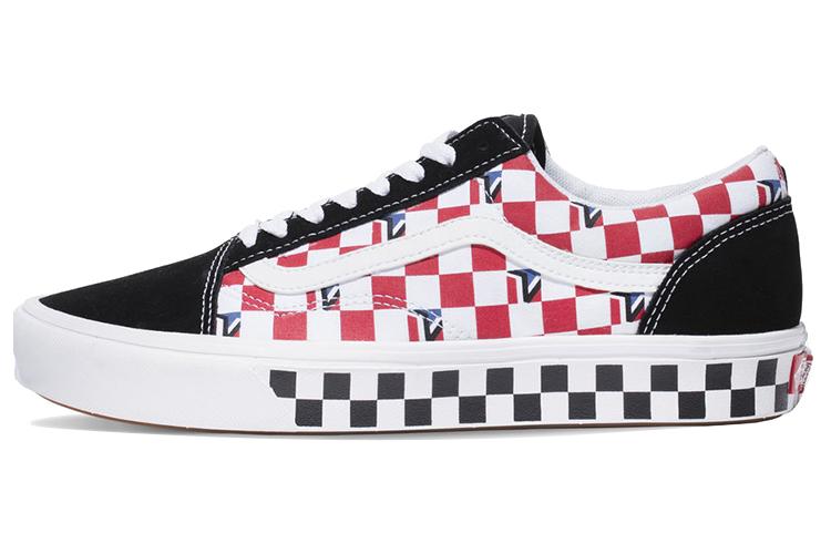 Кеды унисекс Vans Comfycush Old Skool Dimension Checkerboard черные, красные, синие, 36 EU