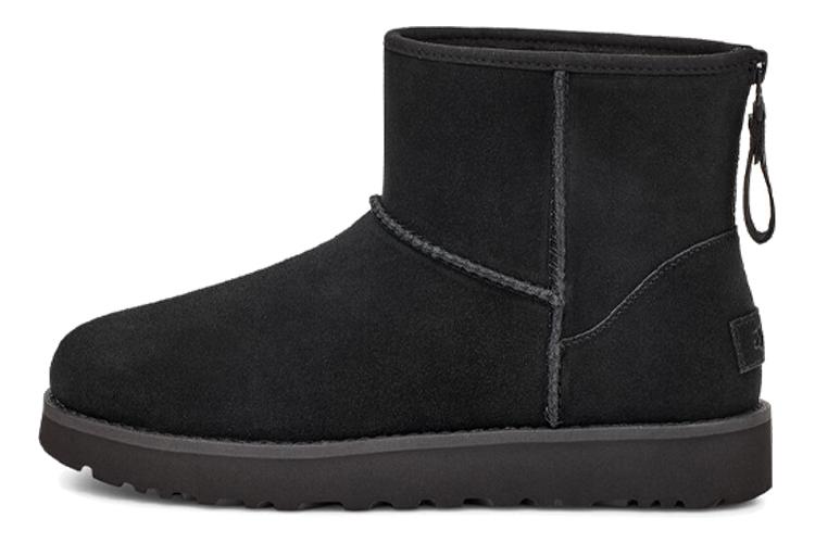 Снежные сапоги женские UGG Classic Mini Logo Zip Boot черные, 37 EU