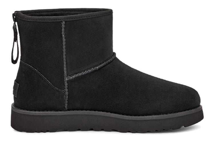 Снежные сапоги женские UGG Classic Mini Logo Zip Boot черные, 37 EU
