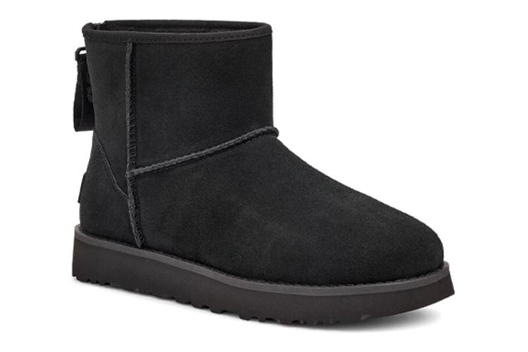 Снежные сапоги женские UGG Classic Mini Logo Zip Boot черные, 37 EU