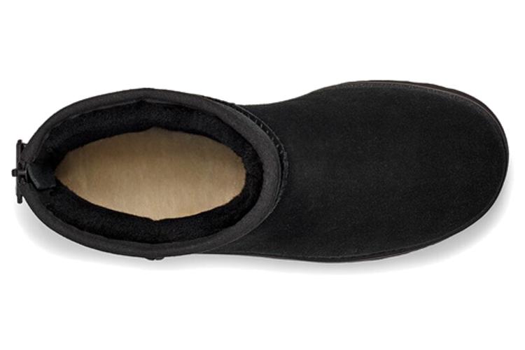 Снежные сапоги женские UGG Classic Mini Logo Zip Boot черные, 37 EU