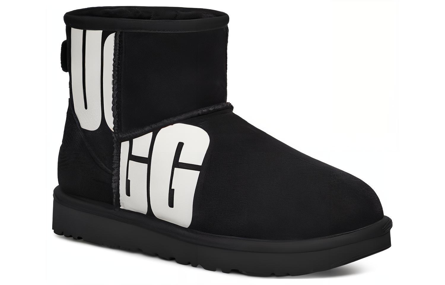 Угги женские UGG Mini Broken Logo Boot черные, 40 EU