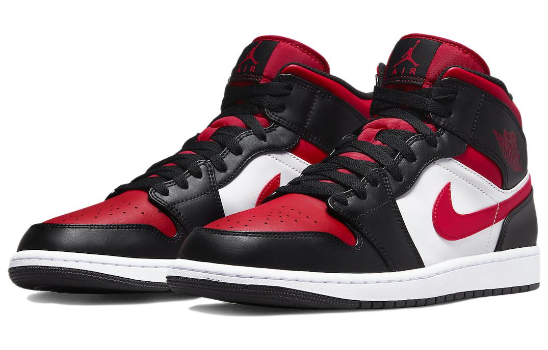 Кроссовки мужские Air Jordan 1 Mid 'Bred Toe', 42.5 EU