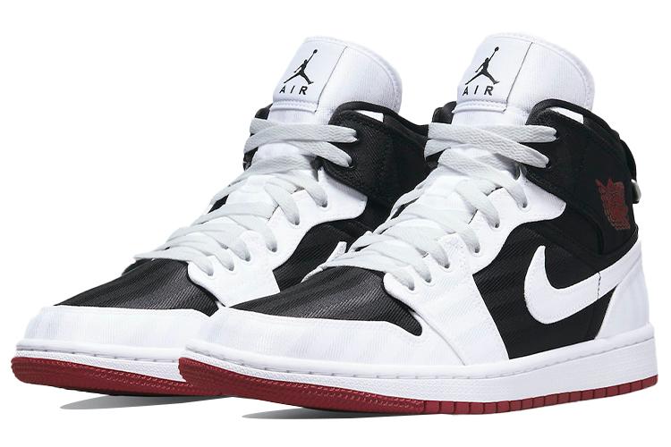 Кроссовки женские Jordan 1 Mid SE Utility Canvas белые, черные, 42.5 EU