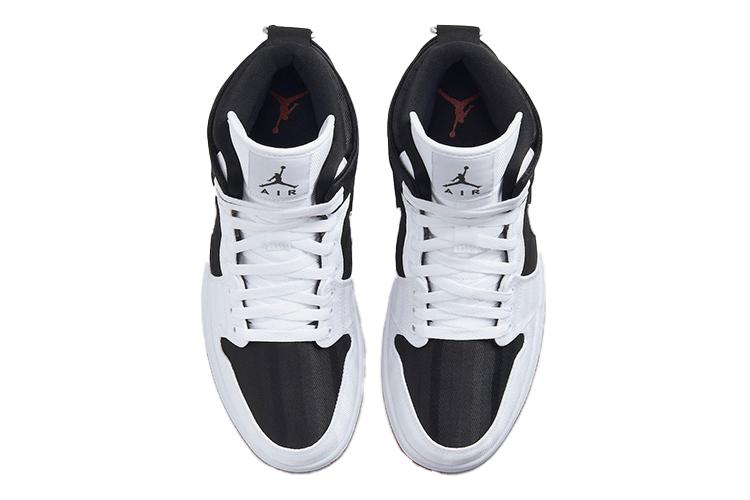 Кроссовки женские Jordan 1 Mid SE Utility Canvas белые, черные, 42.5 EU