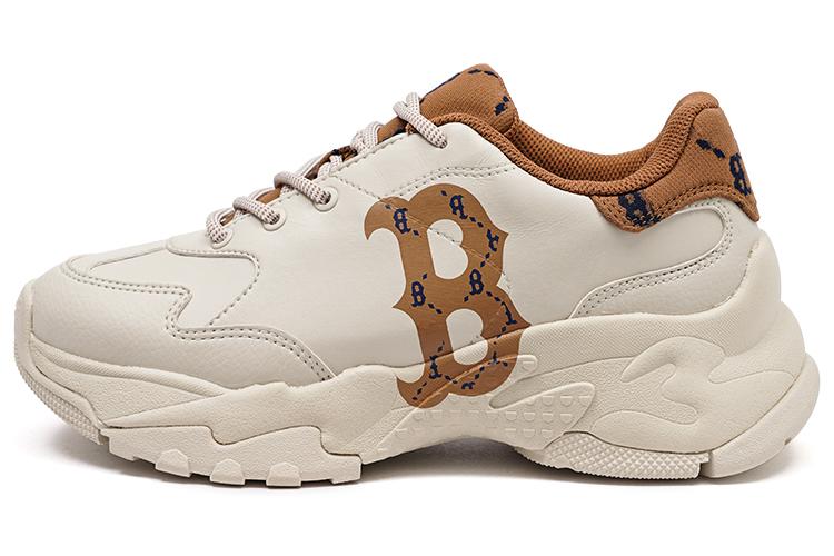 Кроссовки унисекс MLB Big Ball Dia Monogram бежево-жёлтые, 43 EU