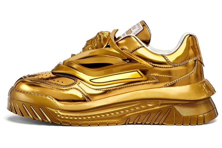 Кроссовки мужские VERSACE Odissea Caged Rubber Medusa Sneaker металлические золотые, 41 EU