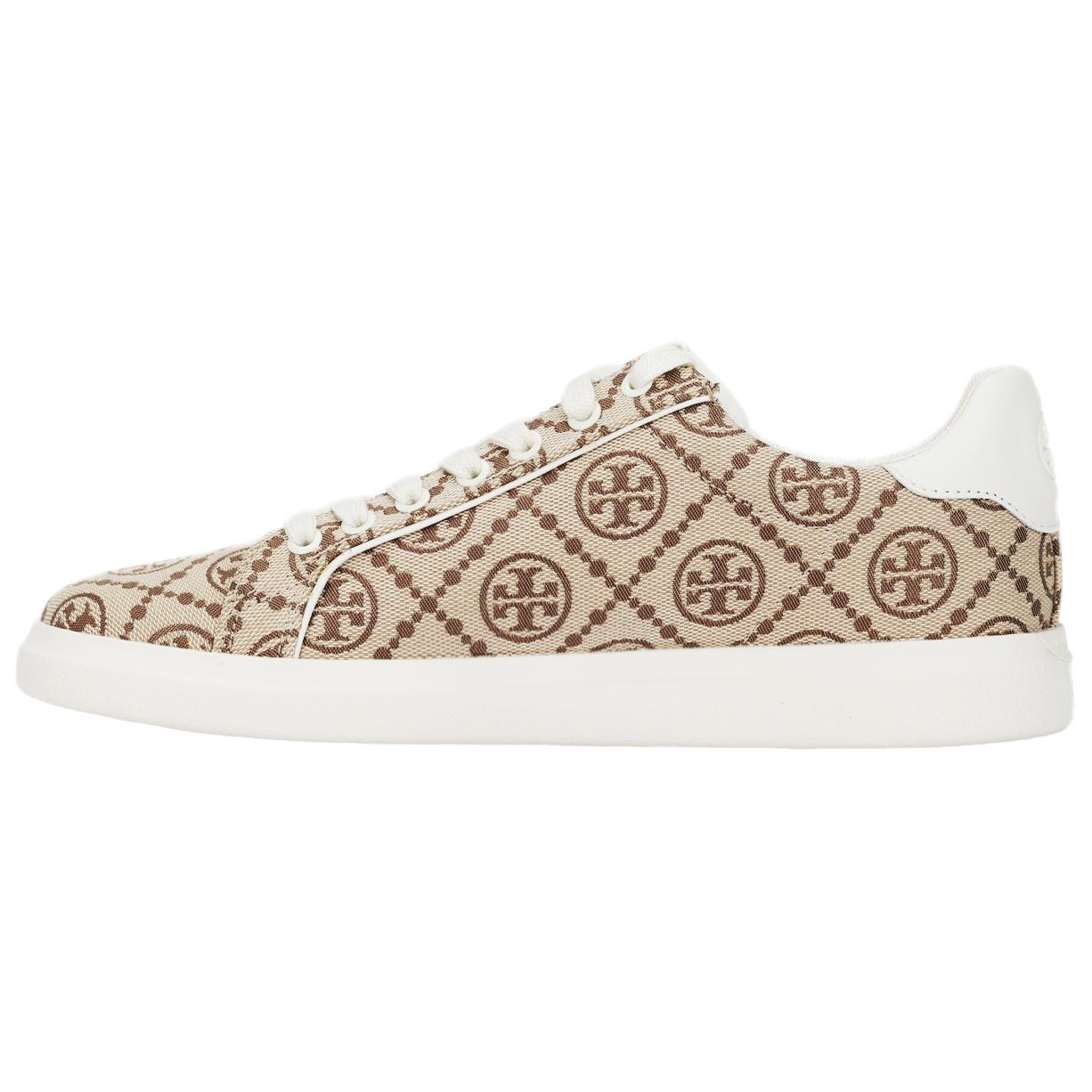 Кеды женские TORY BURCH Howell T Monogram Court Low Top коричневые