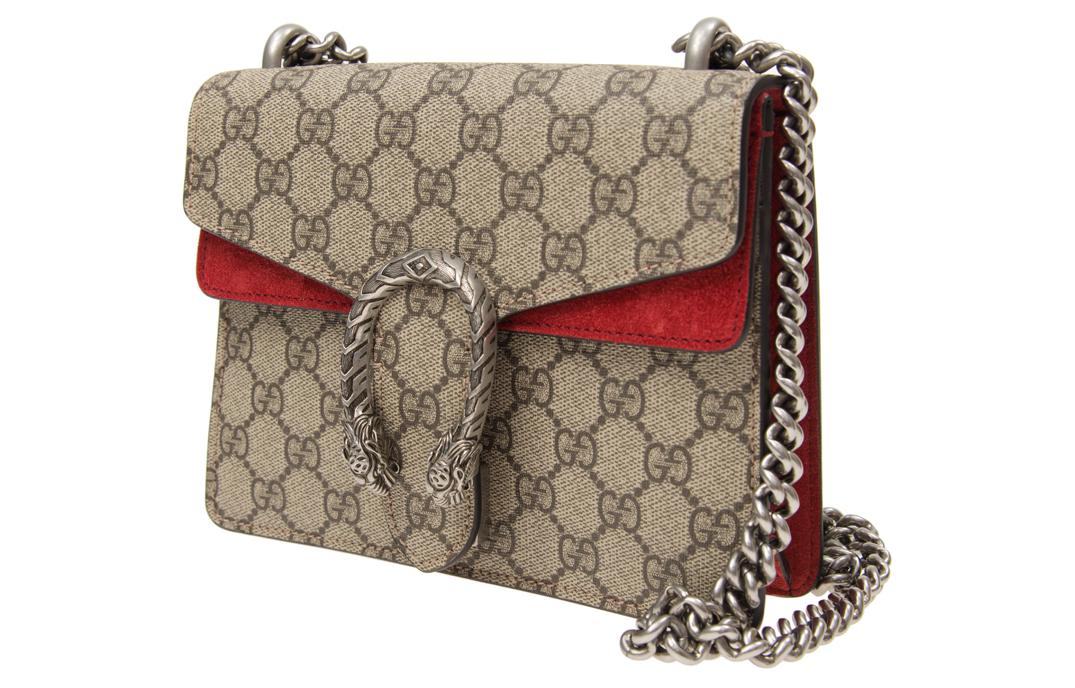 Сумка женская GUCCI Dionysus через плечо бежево-красная