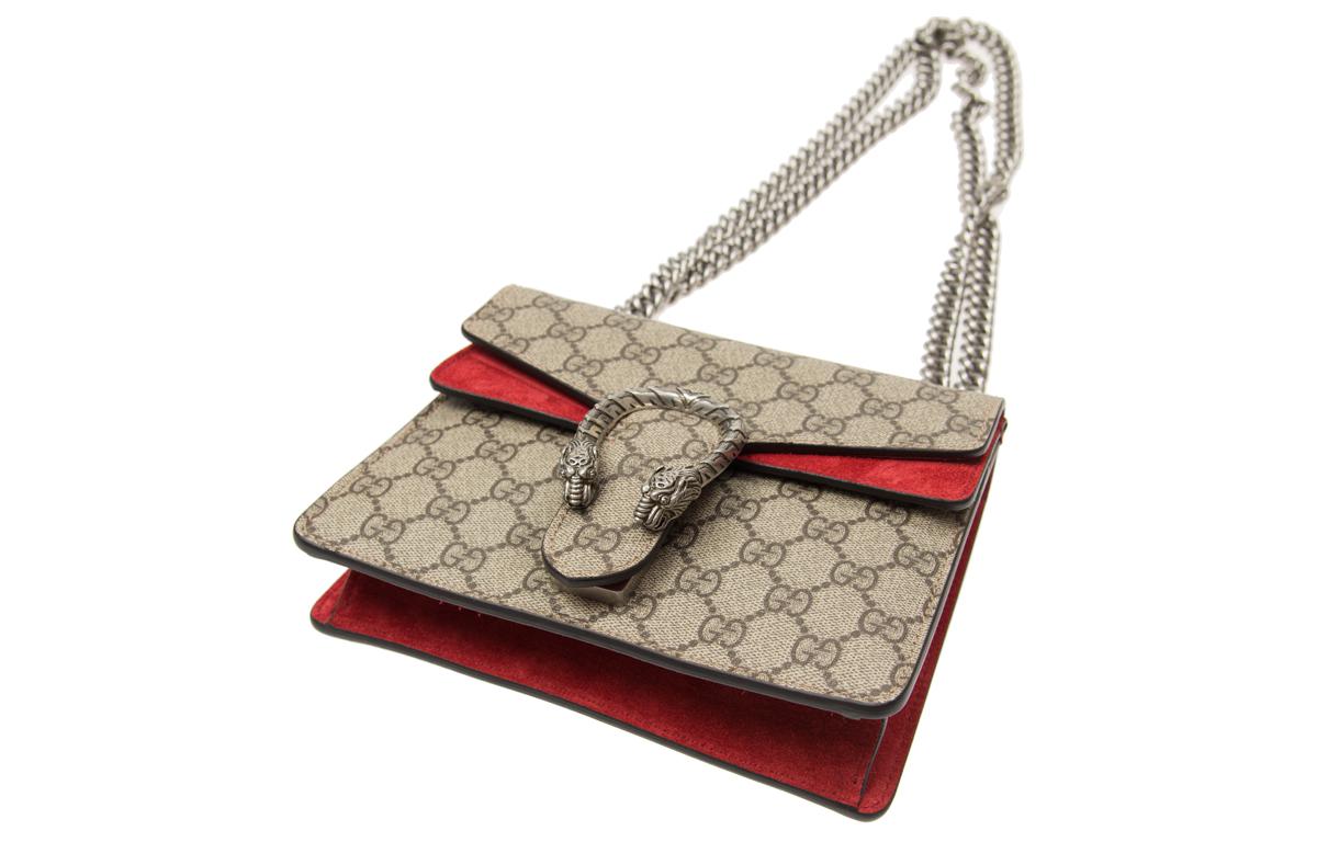 Сумка женская GUCCI Dionysus через плечо бежево-красная