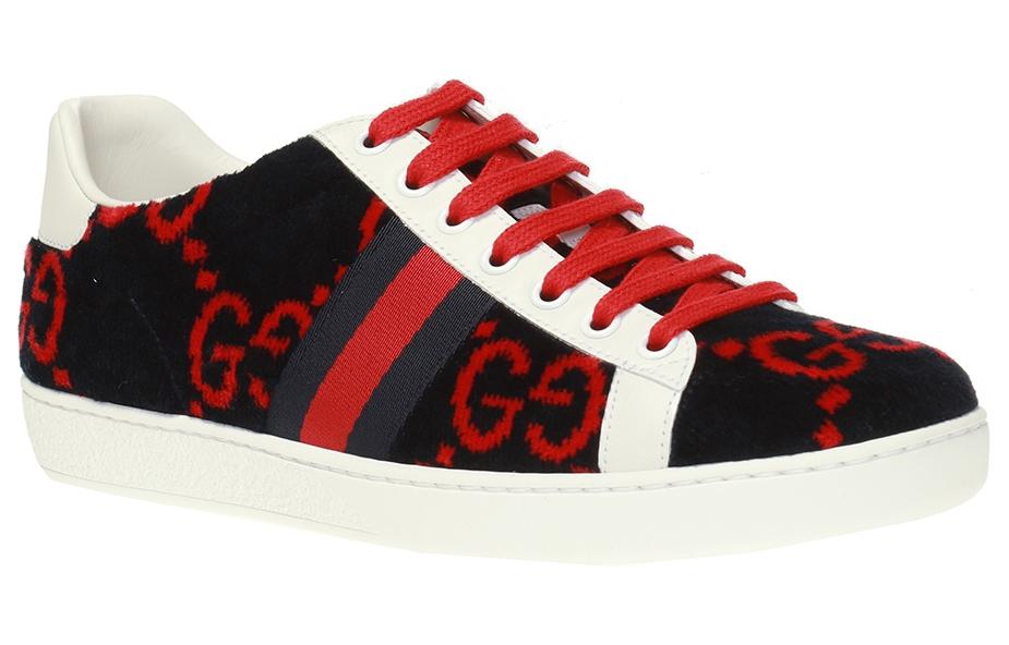 Кеды женские GUCCI Ace GG, синий/красный, 34 EU
