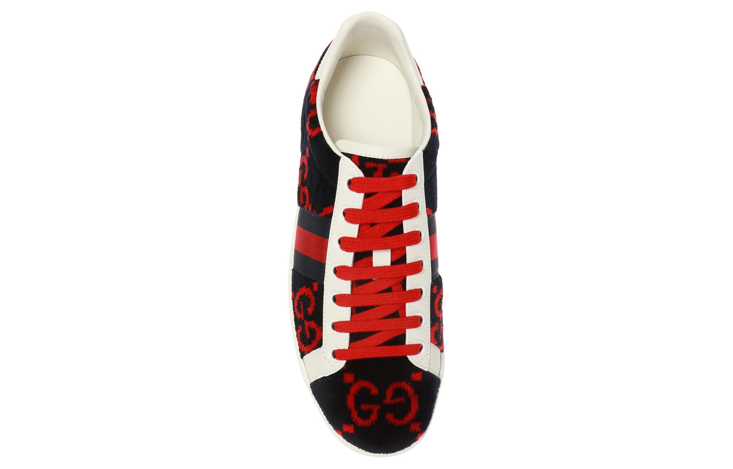 Кеды женские GUCCI Ace GG, синий/красный, 34 EU