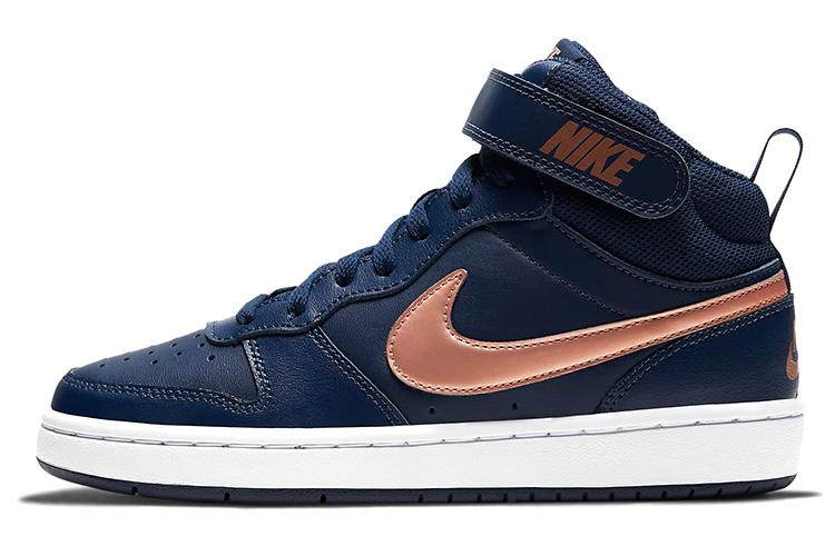 Кеды женские Nike Court Borough Mid 2 GS темно-синий металлик, 38 EU