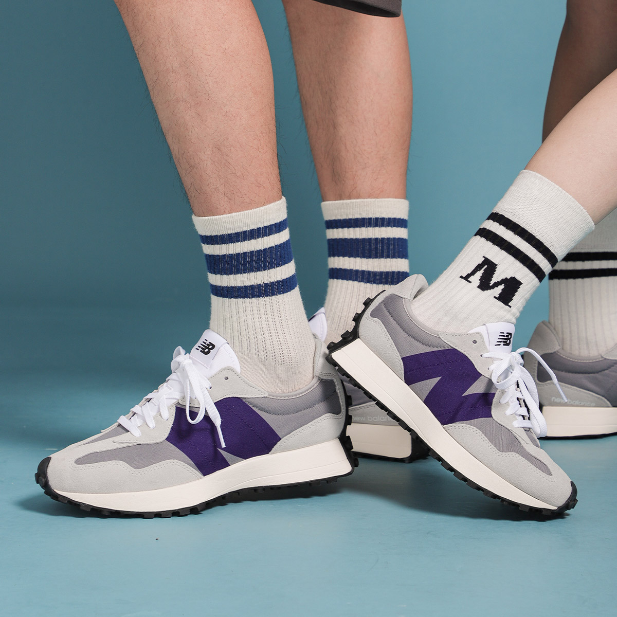 Кроссовки мужские New Balance 327 Rain Cloud Virtual Violet, 41.5 EU