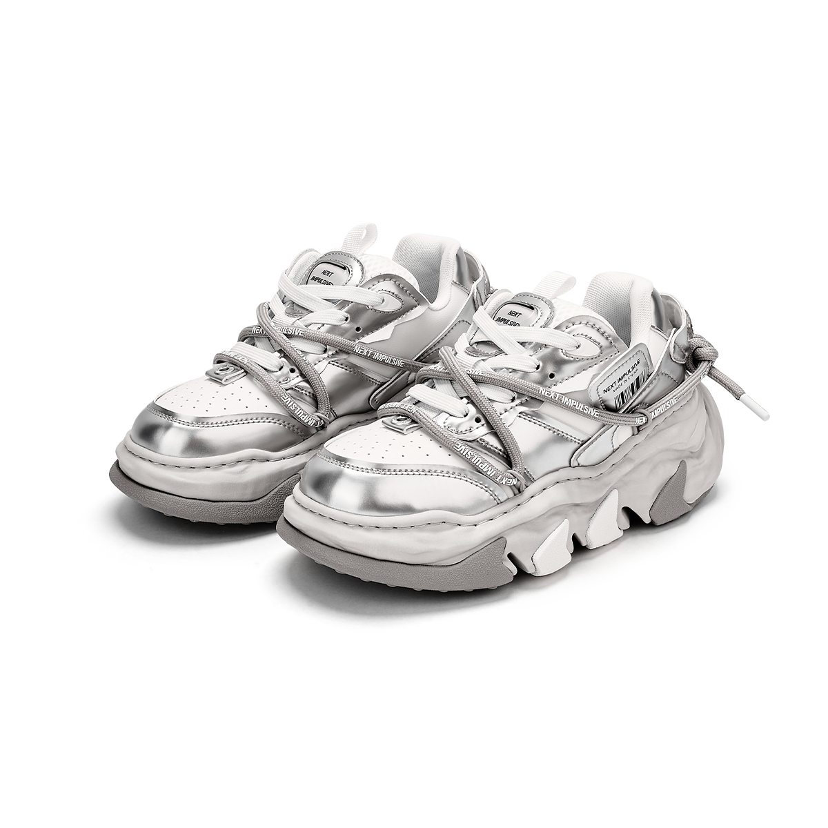 Кроссовки унисекс NEXT IMPULSIVE Dissolve Collection серебристые, 43 EU