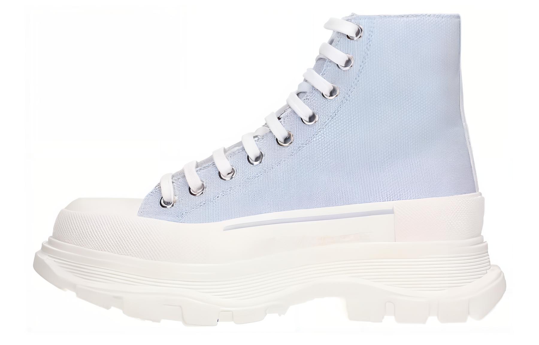 Утепленные галоши женские Alexander McQueen Tread Slick Boot синие, 41 EU