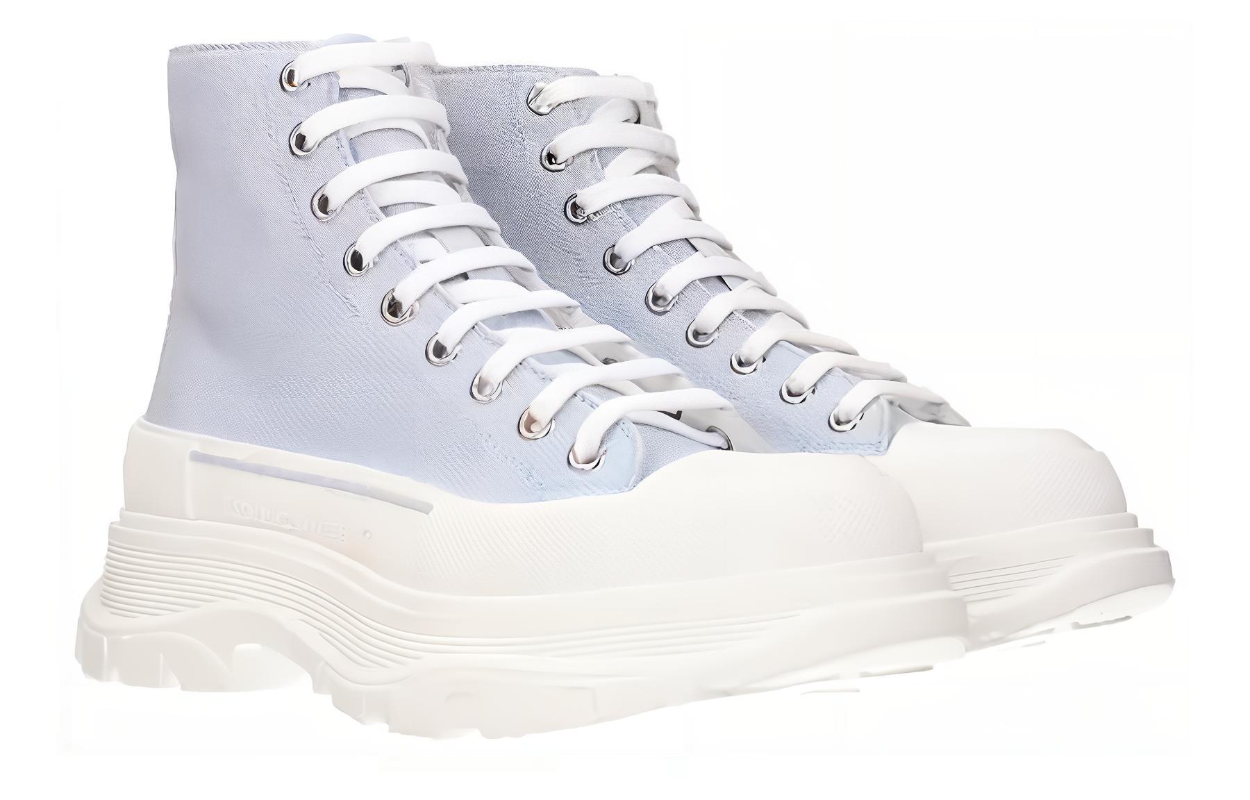 Утепленные галоши женские Alexander McQueen Tread Slick Boot синие, 41 EU