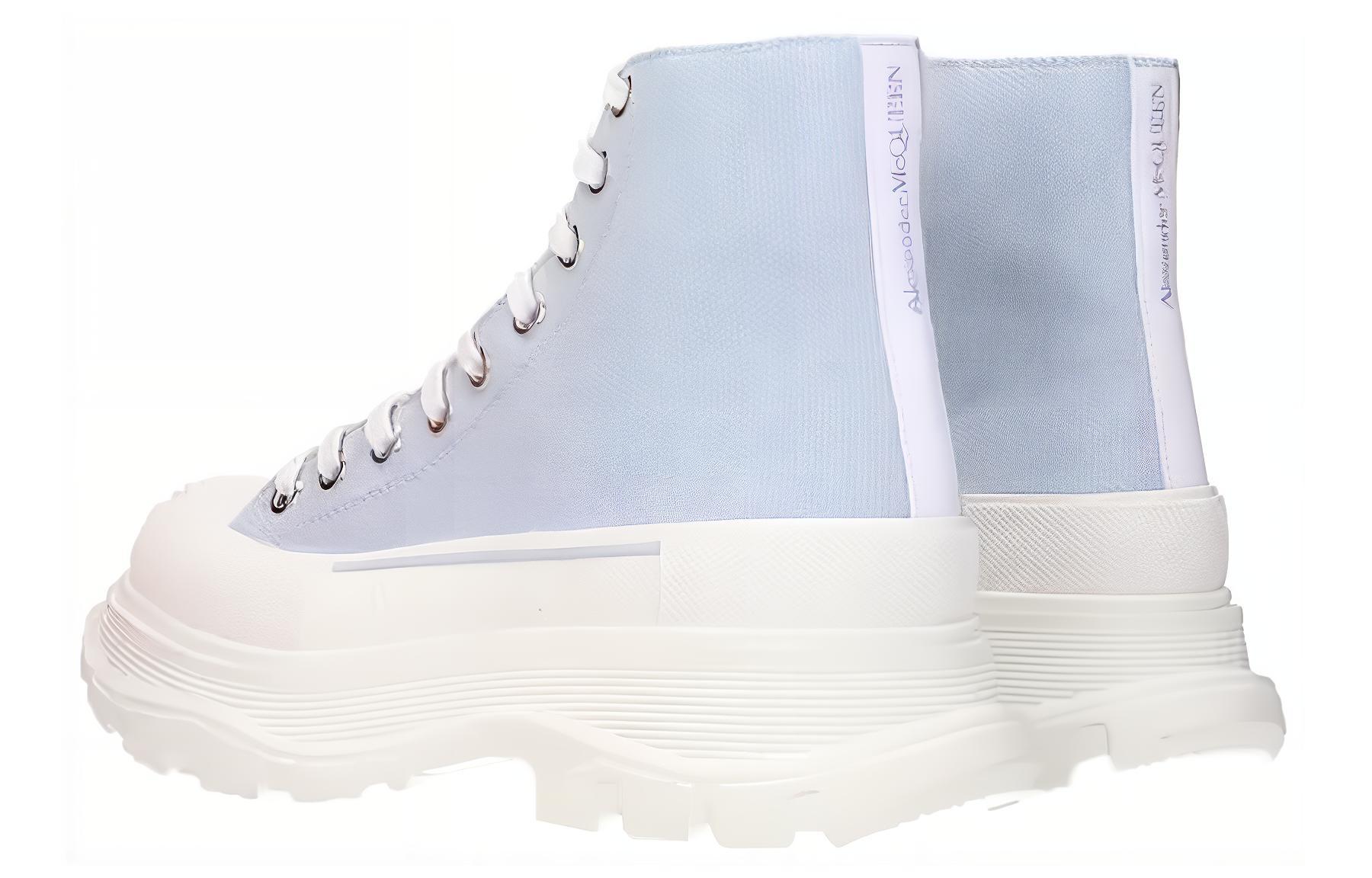 Утепленные галоши женские Alexander McQueen Tread Slick Boot синие, 41 EU