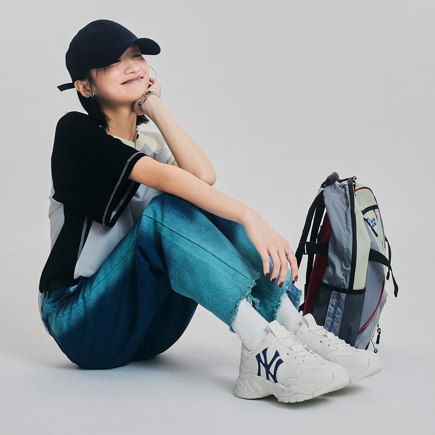 Кроссовки унисекс MLB Big Ball Chunky 3D белые, 37.5 EU