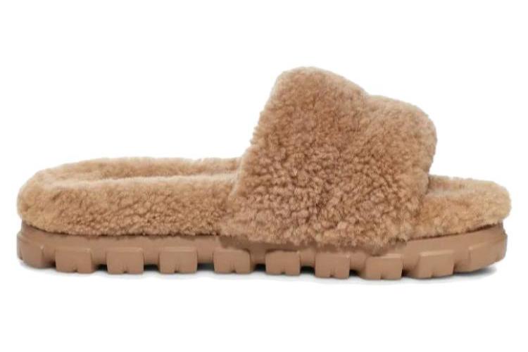 Тапочки женские UGG Cozetta Curly Slide каштановые, 37 EU