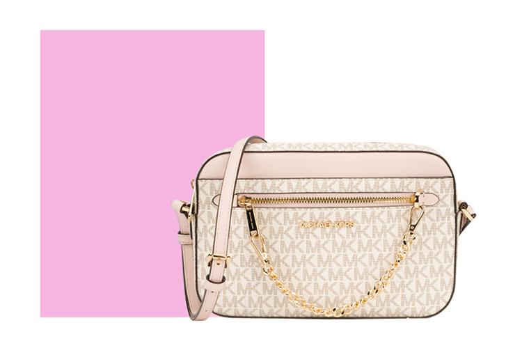 Сумка женская MICHAEL KORS Jet Set Camera Bag Tubas розовая, белая, многоцветная