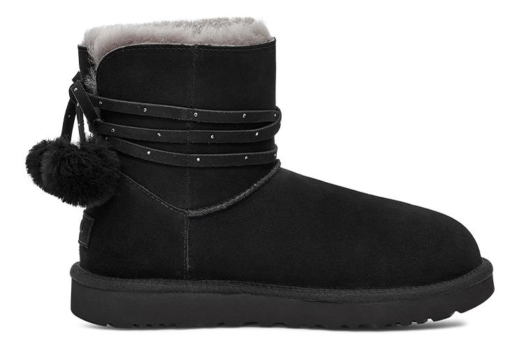 Сапоги женские UGG Mini Bailey Bow Pom черные, 37 EU