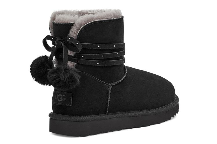 Сапоги женские UGG Mini Bailey Bow Pom черные, 37 EU