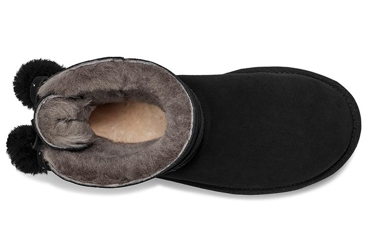 Сапоги женские UGG Mini Bailey Bow Pom черные, 37 EU