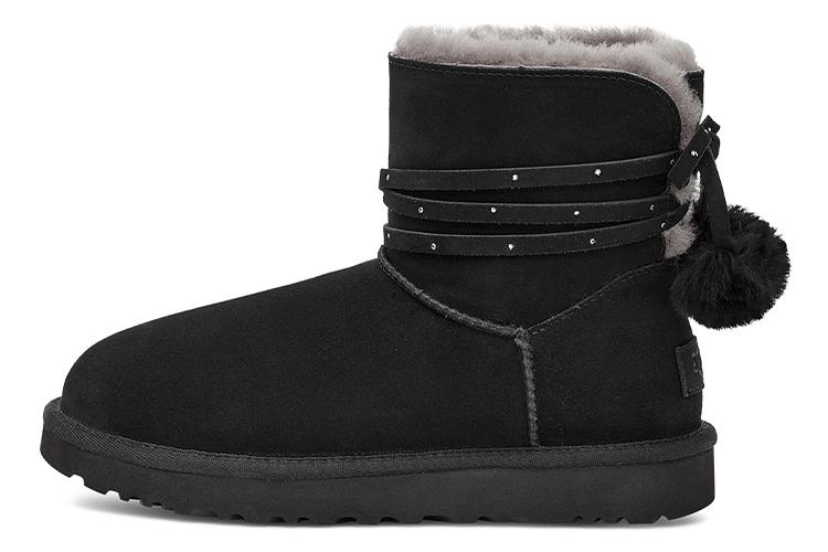 Сапоги женские UGG Mini Bailey Bow Pom черные, 37 EU
