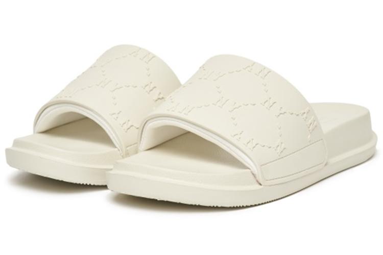 Шлепанцы унисекс MLB 3ALPAC123-50WHS белые, 36.5 EU