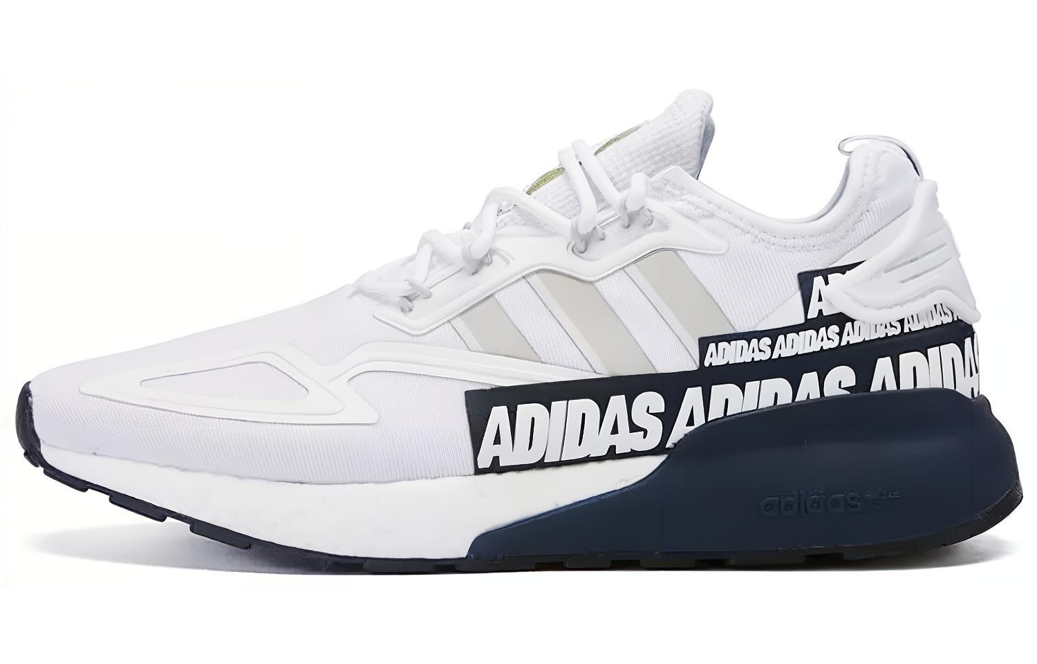Кроссовки унисекс Adidas Zx 2K Boost Bold Logo Graphic белые, 44 2/3 EU