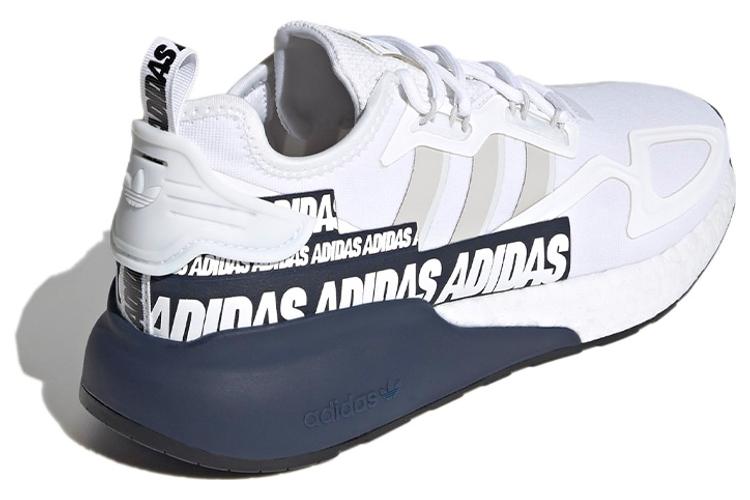 Кроссовки унисекс Adidas Zx 2K Boost Bold Logo Graphic белые, 44 2/3 EU