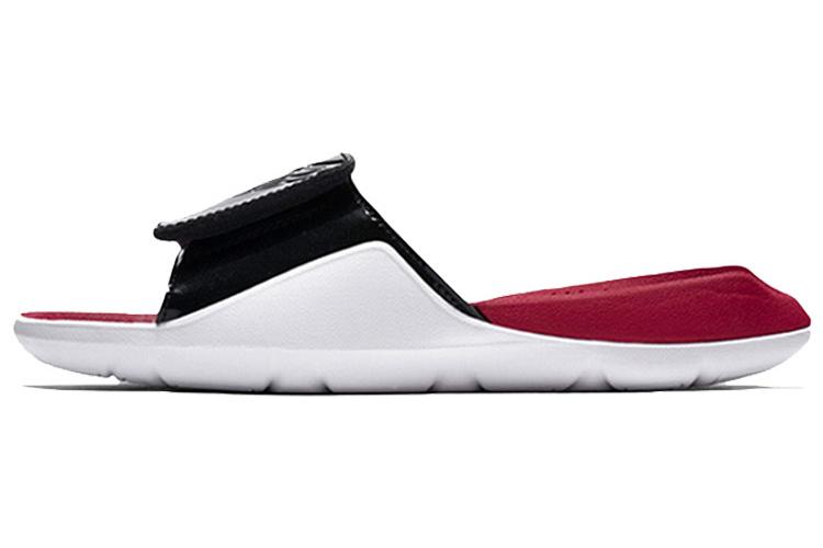 Шлепанцы женские Jordan Slide черно-красно-белые