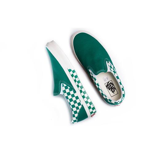 Слипоны унисекс Vans Classic Slip-On Sidewall Check Ultramarine Green, 40.5 EU
